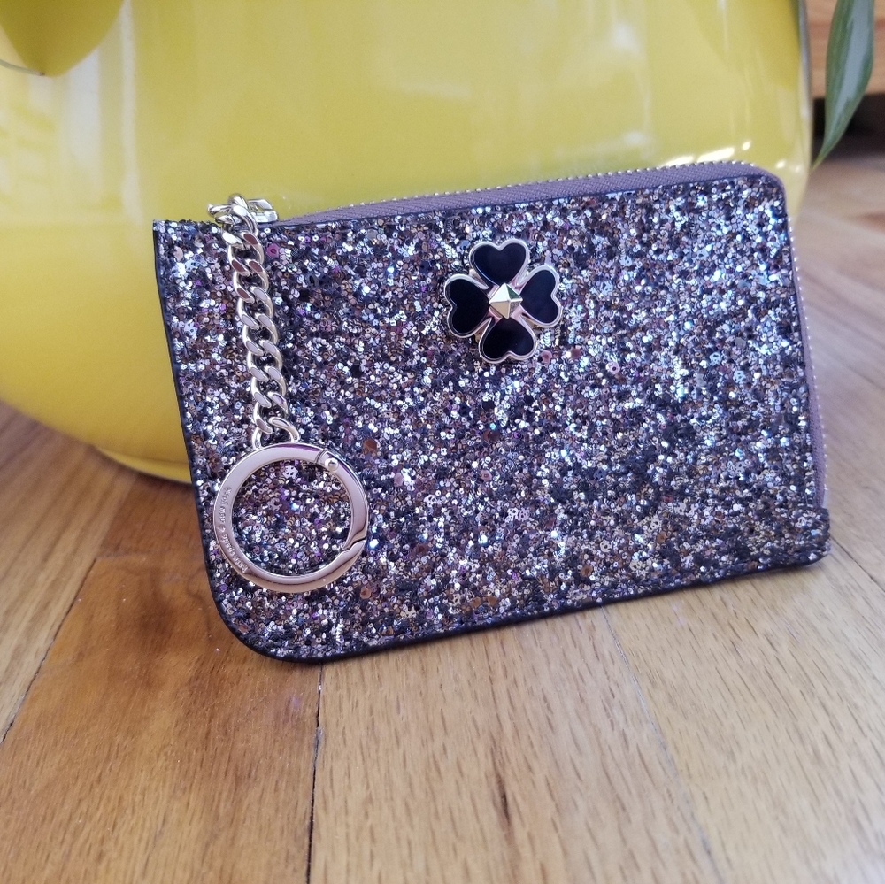 NWT- KATE SPADE-Odette Rose Gold Glitter Medium